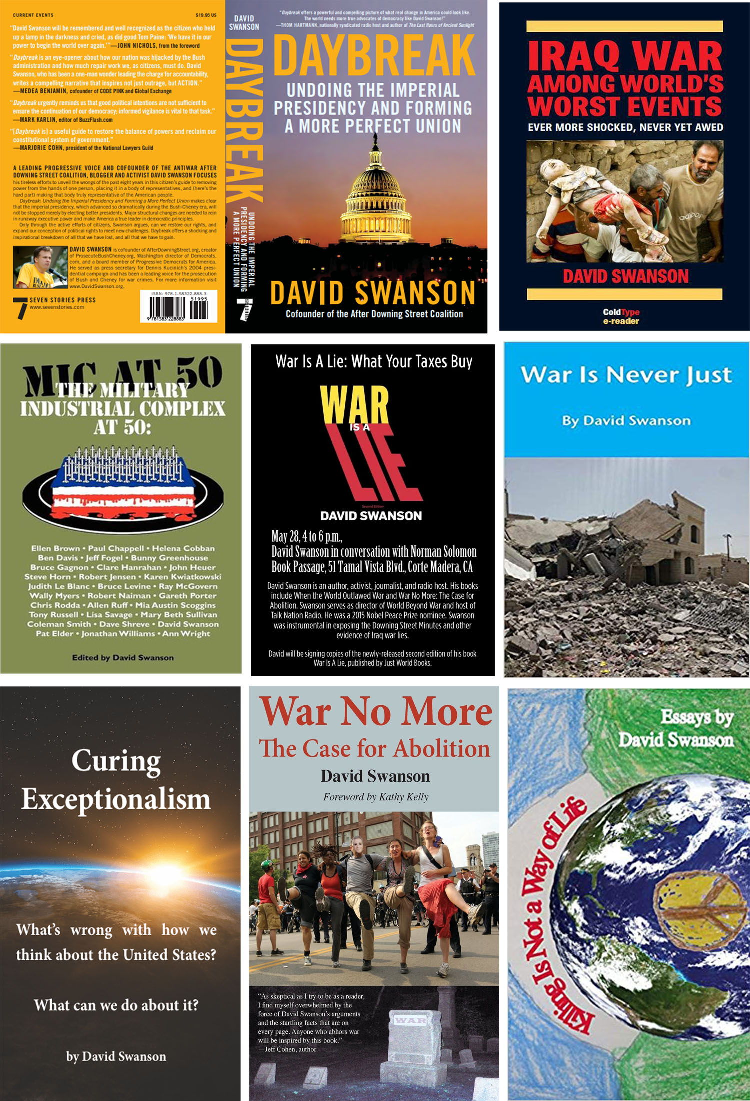 Some published books by David Swanson, Director of the World BEYOND War
